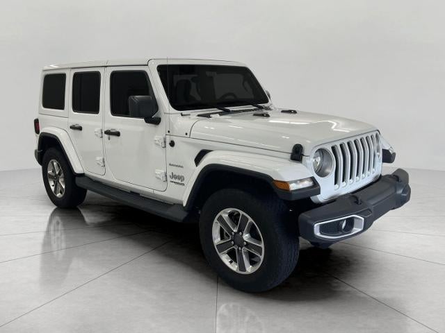 2018 Jeep Wrangler Unlimited Sahara 4x4 in Bright White Clearcoat — front three-quarter view