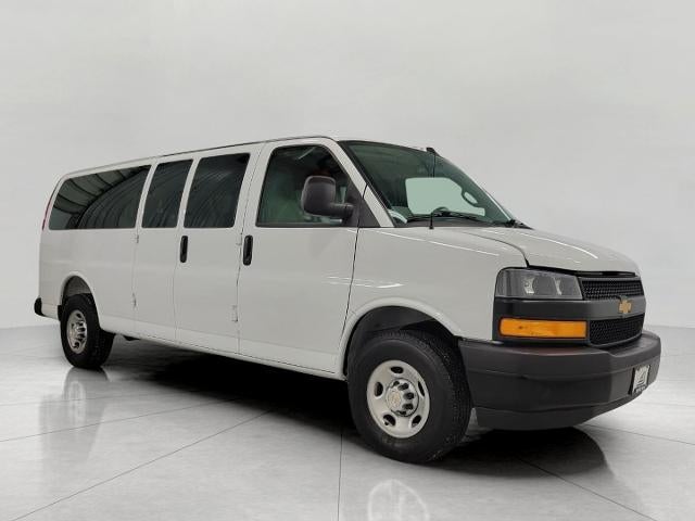 2025 Chevrolet Express Passenger 1LS in Summit White — front three-quarter view