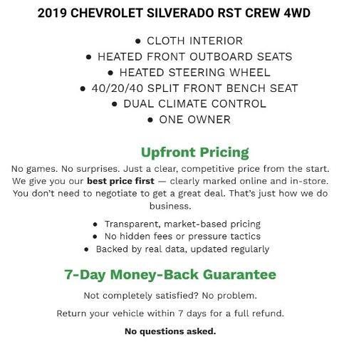 2019 Chevrolet Silverado 1500 RST in Summit White — front three-quarter view